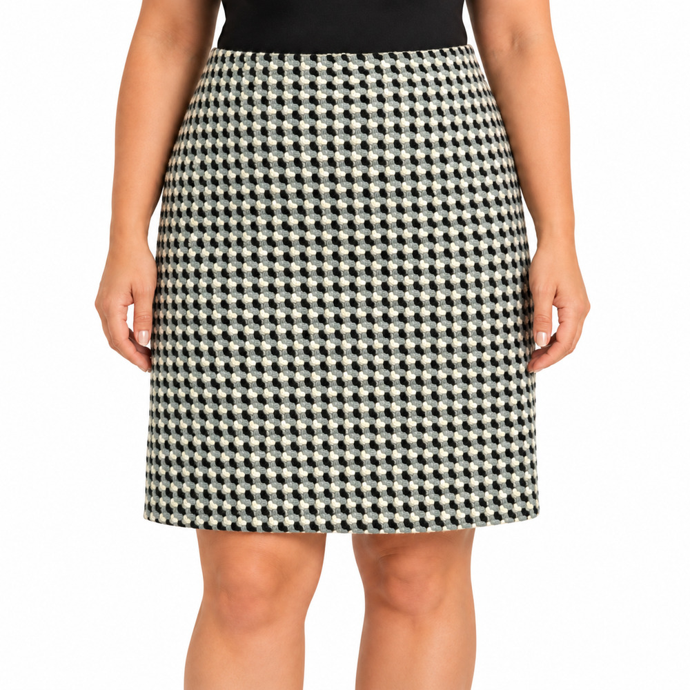 Talbots Petites Made of Italian Fabric Tweed Angora & Wool Blue Gray Skirt sz 12